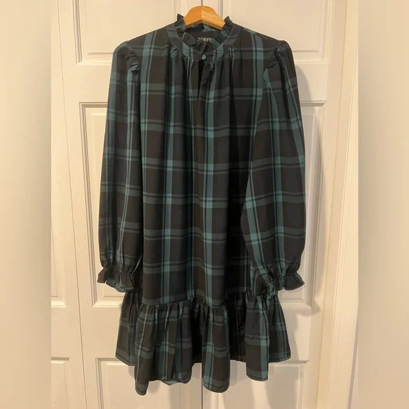 J. Crew Black and Green Plaid Dress - Picture 6 of 11